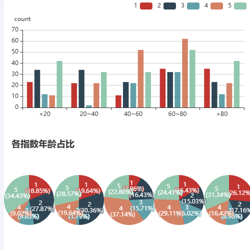 Echarts柱图饼图组合示例