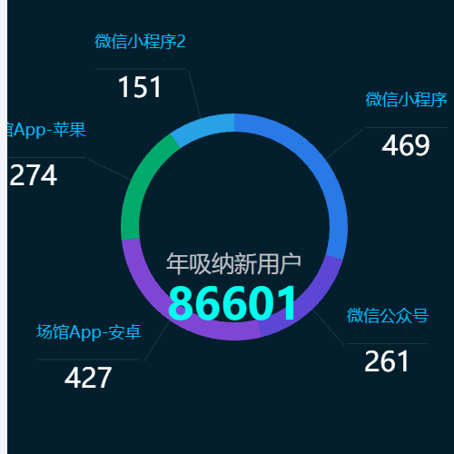 Echarts本年渠道用户分析示例