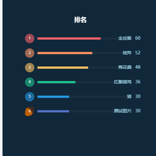 Echarts柱状图-排名示例